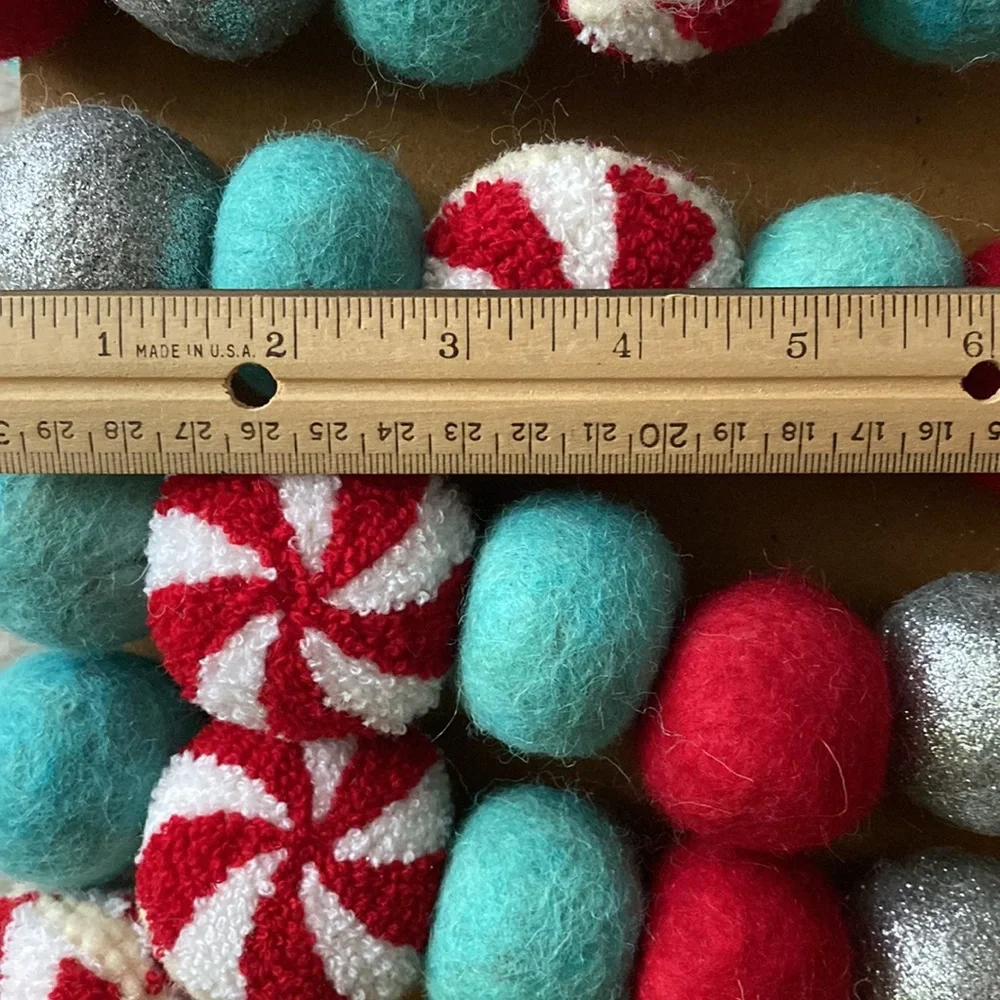 NEW holiday pom pom garland- large size